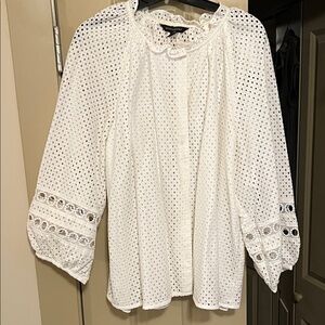 Banana Republic White Eyelet Blouse